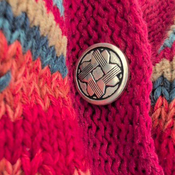 Coldwater Creek Cotton Tribal Blanket Southwestern Cardigan Sweater Womens Small - Picture 5 of 13